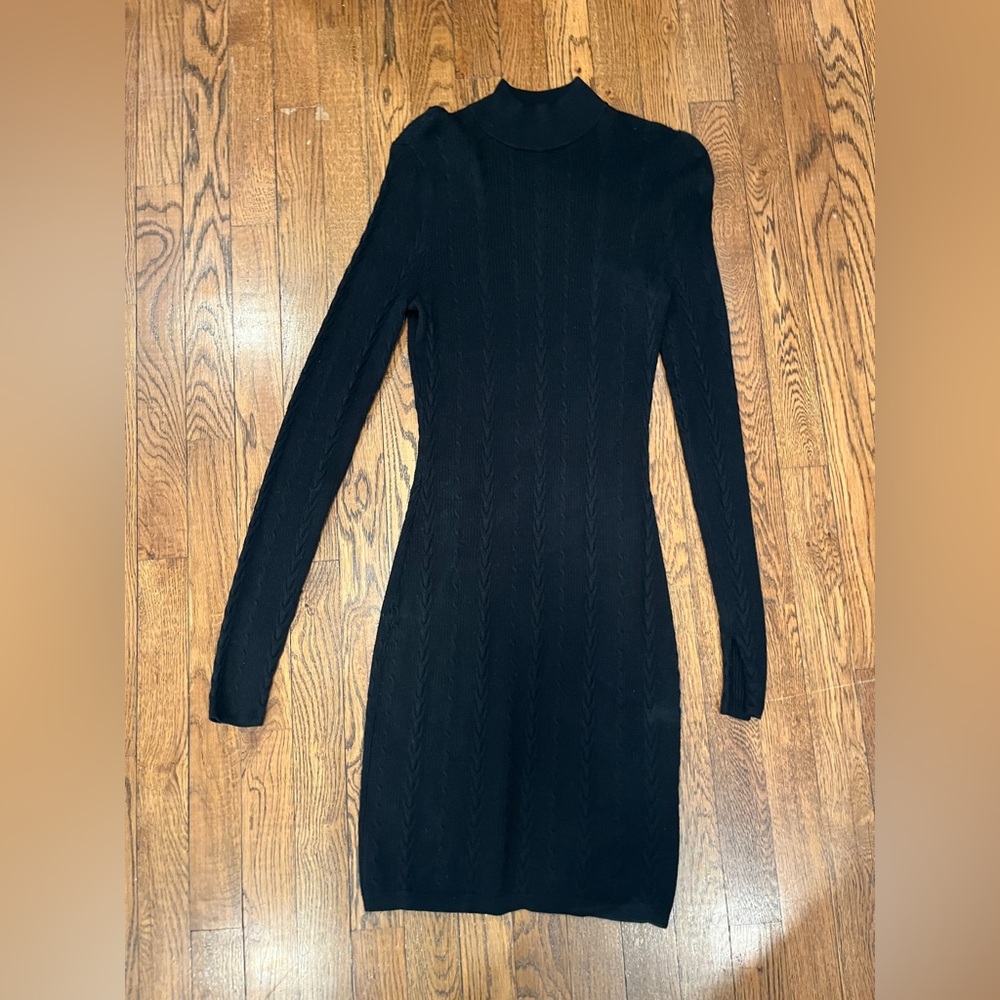 Abercrombie & Fitch black cable knit sweater dress